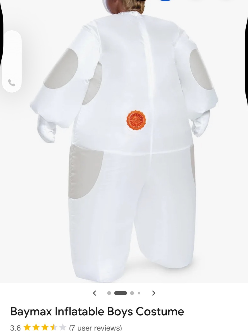 Disney Baymax Inflatable Kids Costume - White - Picture 2 of 6
